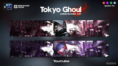 Can i get this template its so cool! Tokyo Ghoul Anime Youtube Banner | | Free Wallpaper HD ...