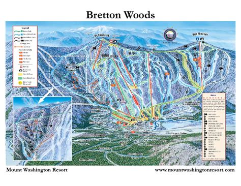 Bretton Woods Ski Area Ski Trail Map Twin Mountain New