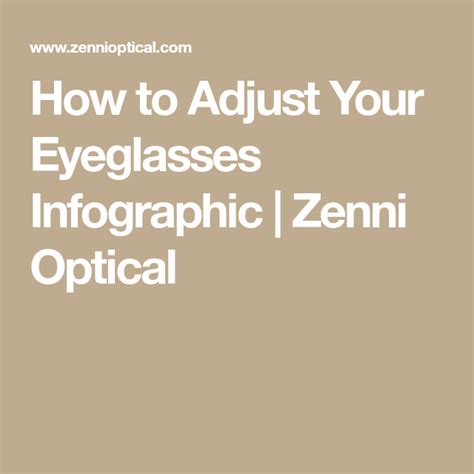 How To Adjust Your Eyeglasses Infographic Zenni Optical Zenni