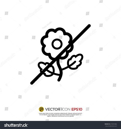 Pictograph Prohibited Picking Flower Icon Logo Stock Vector Royalty