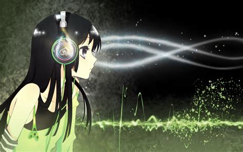 Wallpaper Anime Girls Reflection Vehicle Green Headphones Light
