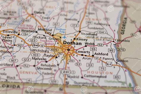 Dothan Alabama On A Map Stock Photo Image Of Travel 255942200