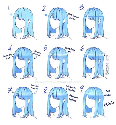 Coloring Anime Hair In Photoshop Idea By Pon Pon On Art Tutorials