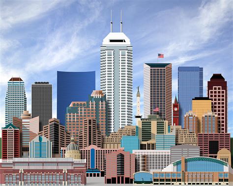 Indianapolis Indiana Skyline Digital Art By Dave Lee Fine Art America