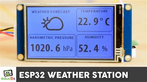 Esp32 Wifi Weather Station Project With A Nextion Display And A Bme280