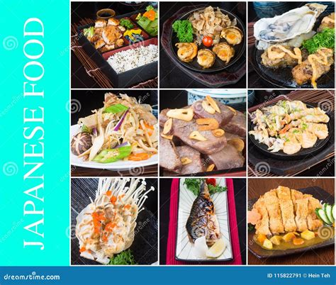 Japanese Food Collage On The Background Stock Image Image Of Food