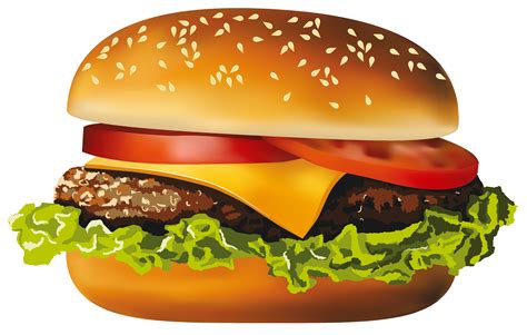 Hamburger Hot Dog Fast Food Cheeseburger Pizza Hamburger Cliparts Png