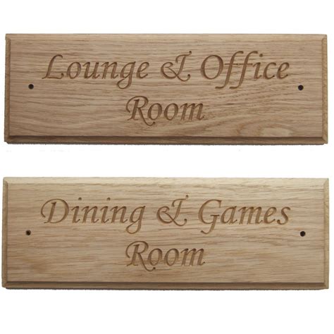 Personalised Internal Door Signs In Carved Oak Personalised House