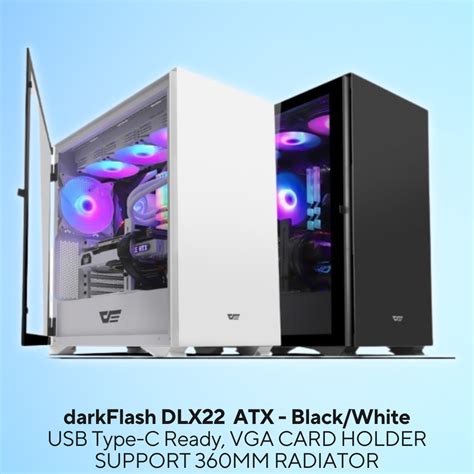 Darkflash Dlx22 Atx Blackwhite Quadra Computer