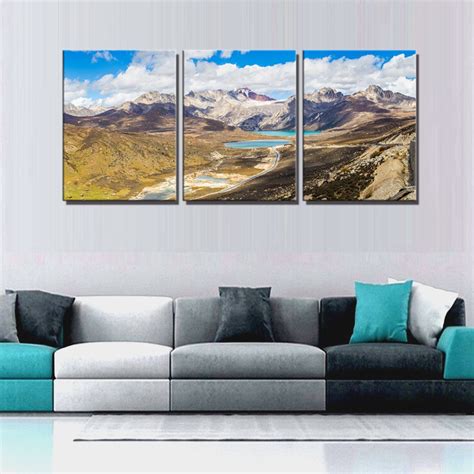 It also goes with the usage. 3 Piece Mountain Village Landscape Pictures for Living ...
