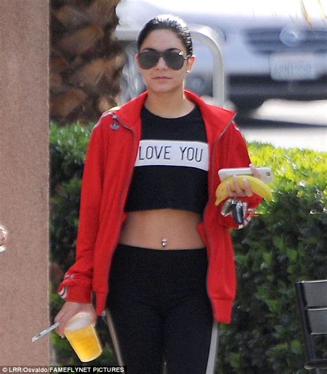 Vanessa Hudgens Flashes Her Taut Tummy In Crop Top And Leggings Daily Mail Online