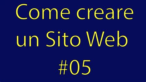 Javascript E Id Come Creare Un Sito Web 05 Youtube