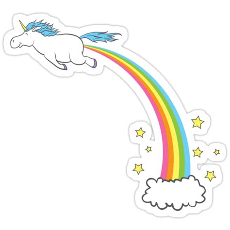 Unicorn Rainbow Fart Pastel Stickers By Rebecca Barkley Redbubble
