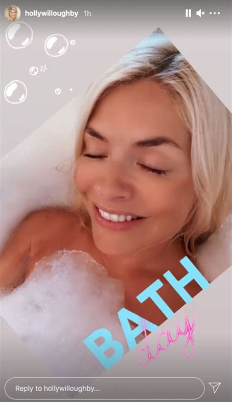 holly willoughby teases fans with cautious bath selfie weeks after reflection blunder