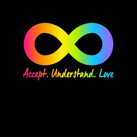 Autism Accept Understand Love Infinity Symbol Mutli Colored Digital Art