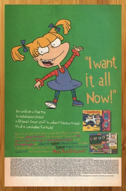 1997 Lunchablesrugrats Vintage Print Adposter Nickelodeon Angelica
