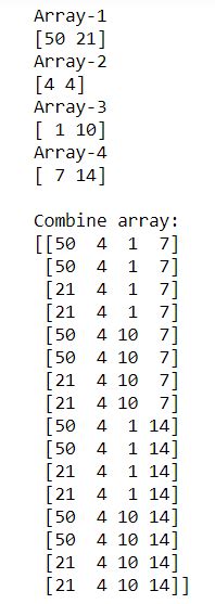 How To Build An Array Of All Combinations Of Two NumPy Arrays