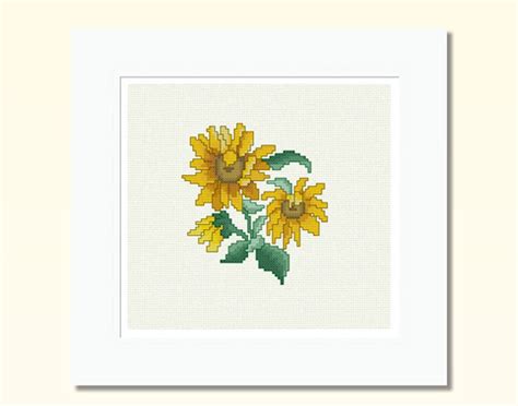 Cross Stitch Pattern Sunflower Baby Flower Spring Counted Etsy