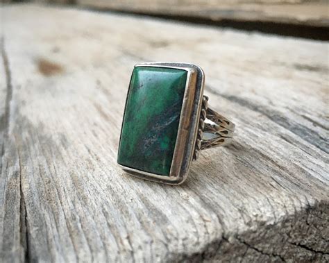 S Green Turquoise Ring For Men Size Southwestern Vintage