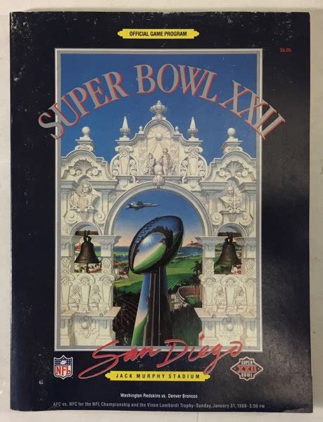 Free Super Bowl Xxii Official Game Program Washington Redskins Vs