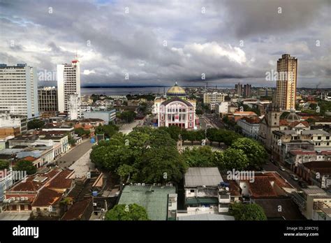 Brazil With Manaus Theater Amazonia Panorama Over Manaus Stock Photo