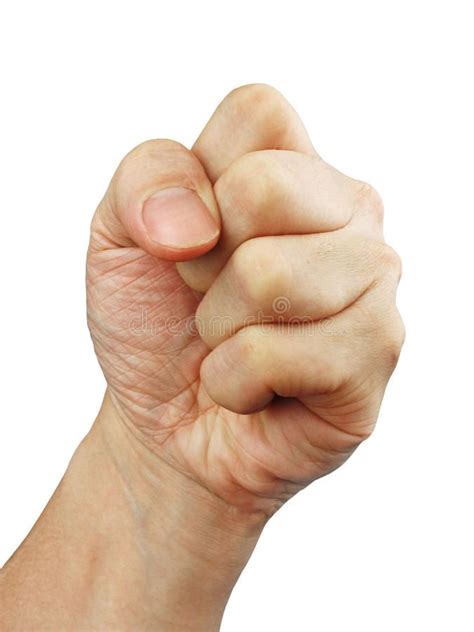 A Clenched Fist Against A White Background For Easy Extraction Aff White Fist Clenched