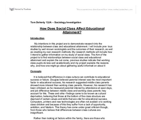 How Does Social Class Affect Educational Attainment Gcse Sociology