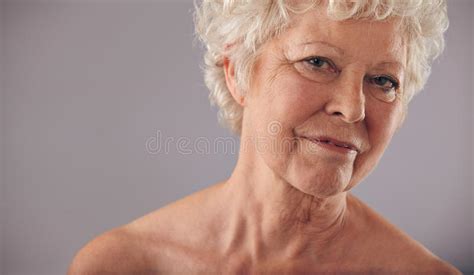 Old Woman With Wrinkled Skin Stock Photo Image