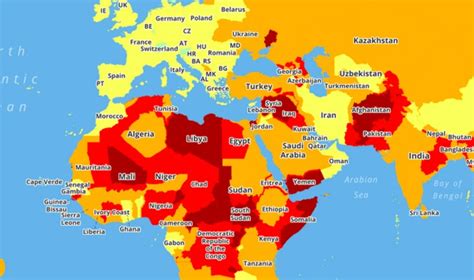 This Color Map Reveals The Worlds Most And Least Dangerous Countries