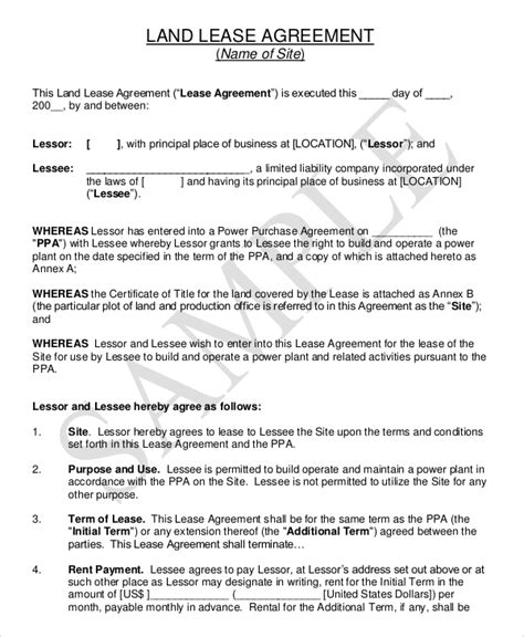 12 Free Lease Agreement Templates Word Excel Formats