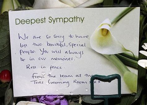 Find examples of short funeral flower messages, sympathy card messages, religious verses and condolences. Quotes about Funeral flowers (25 quotes)