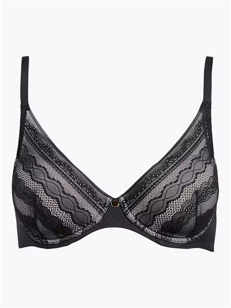 Femilet Kristen Soft Feel Memory Foam Plunge T Shirt Bra Black At John