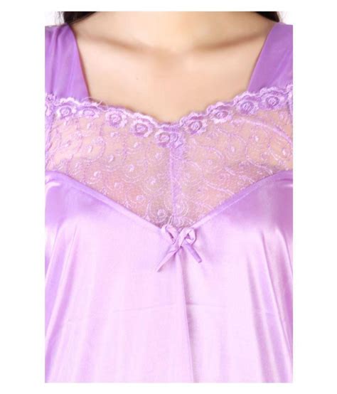 Buy Akarshak Purple Satin Nighty And Night Gowns Online At Best Prices In India Snapdeal