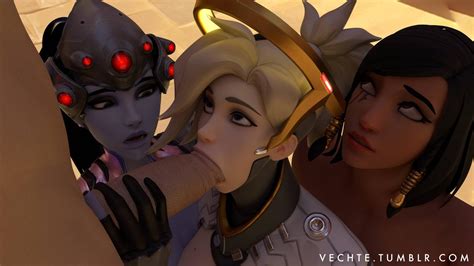 Mercy Blowing With Widow And Pharah Watching Button1909