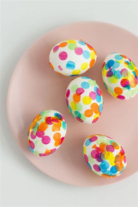 Easy Colorful Diy Confetti Easter Eggs Made Using Mod Podge And Tissue