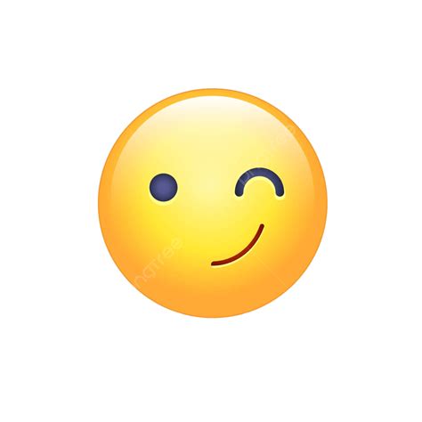 Fun Winking Emoji Smiley For Chats And Apps Vector White Set Wink Png And Vector With