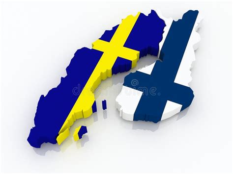 Karte Von Schweden Und Von Finnland Stock Abbildung Illustration Von