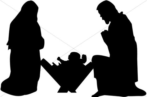 Mary Joseph And Baby Jesus Silhouette Nativity Silhouette Nativity