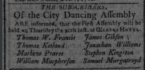 The Philadelphia Dancing Assembly 17491849 Digitens