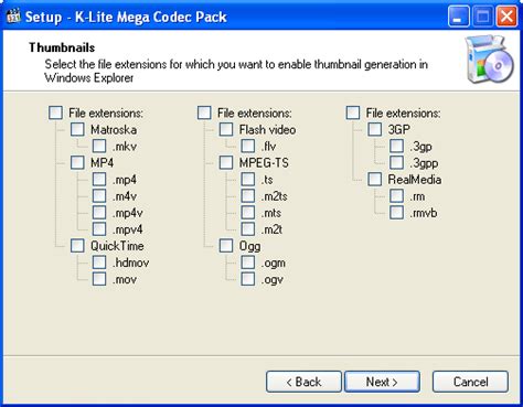 Works great in combination with windows media player and media center. K-Lite Codec Pack - Download