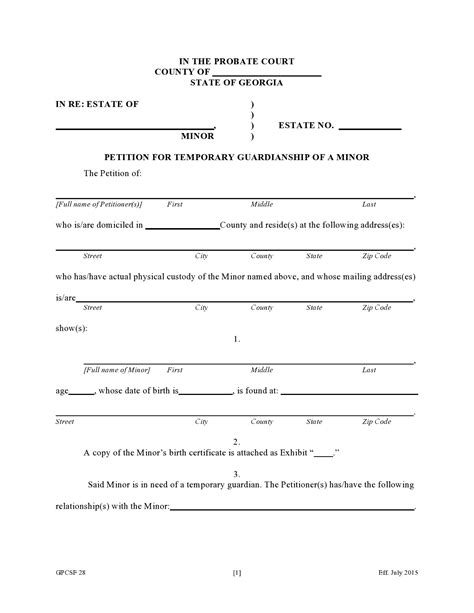 40 Printable Temporary Guardianship Forms All States World News