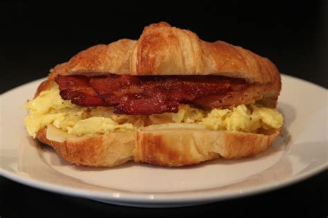 Bacon Egg And Cheese Of A Croissant Bacon Egg And Cheese Food Cheese