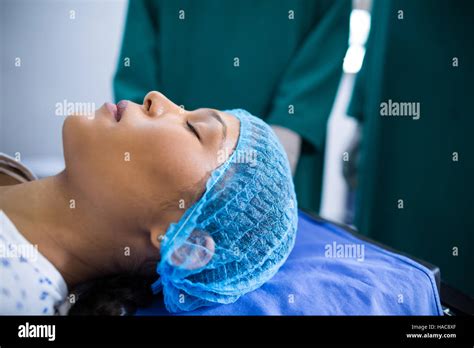 Patient Lying On Operation Bed Stock Photo Alamy