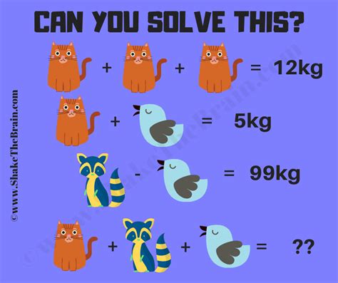 Math Brain Teaser For 2nd Graders Simultaneous Equations