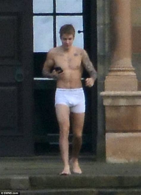 Justin Bieber Braves The Cold In Nothing But A Pair Of White Boxer In