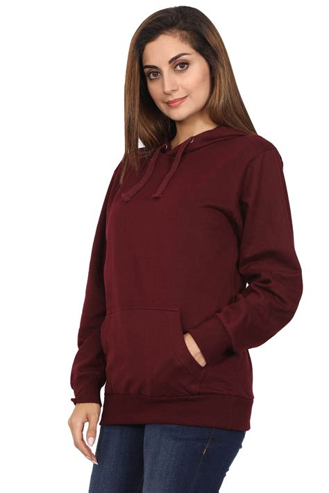 Maroon Hoodie Sweatshirt For Womens