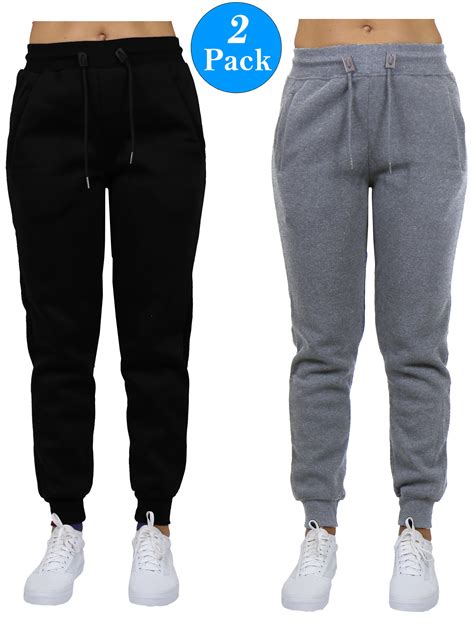 Galaxy By Harvic Gbh Womens Fleece Jogger Sweatpants With 2 Pack