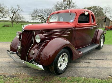 1936 Ford Model 68 Steel 5 Window Coupe Ac Auto 8119 Miles Red Coupe