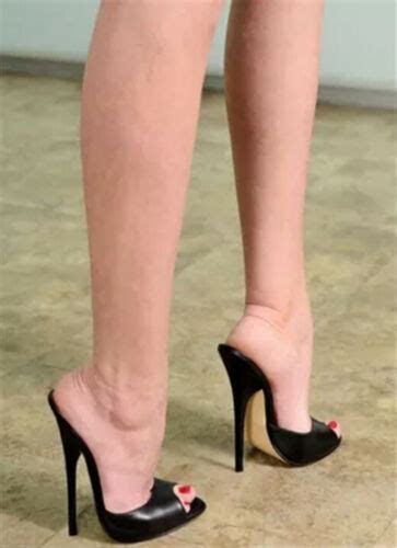 Uk Women High Stilettos Heel Sexy Slipper Open Toe Mules Club Sandals Shoes Size Ebay