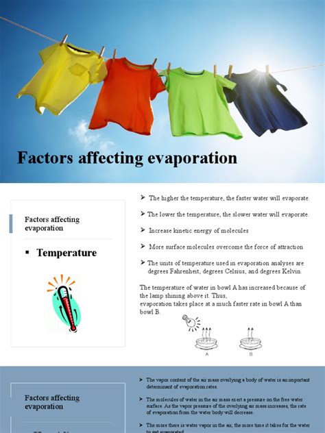 Factors Affecting Evaporation Pdf Evaporation Temperature